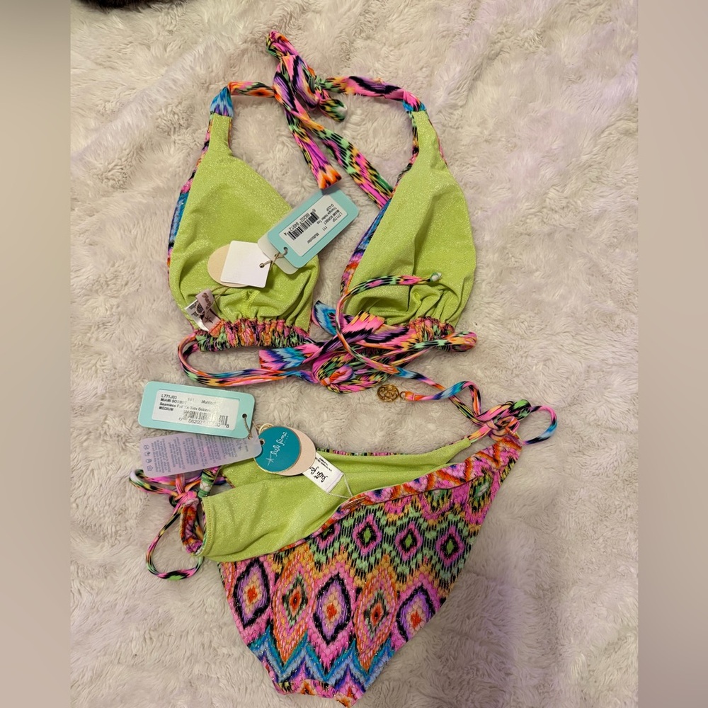 Luli Fama Bikini NWT Miami Sorbet Size Medium - Picture 2 of 13
